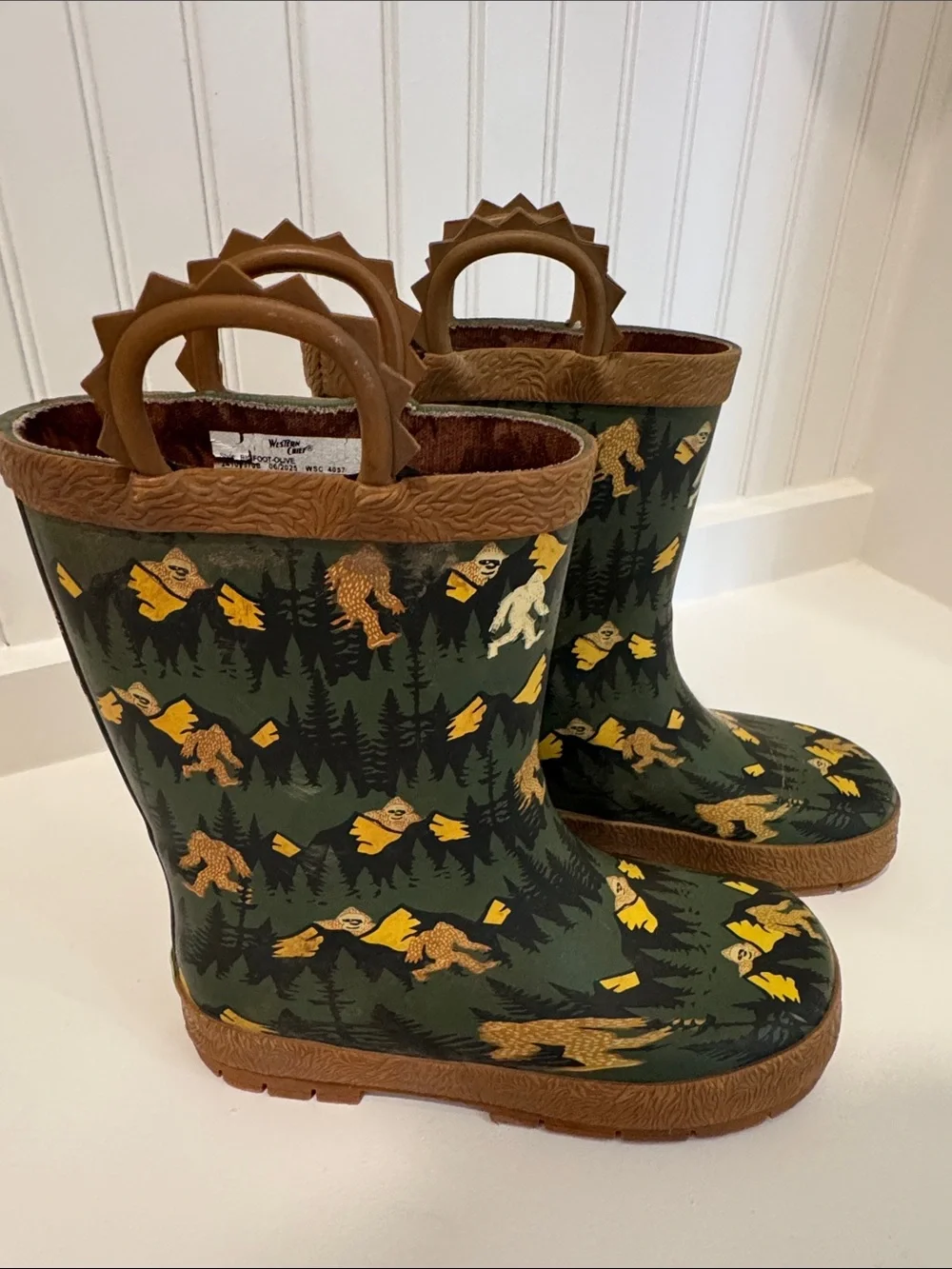 Bigfoot Western Chief Kids Boys 12  Pull On Rain Boots Waterproof Outdoor Winter